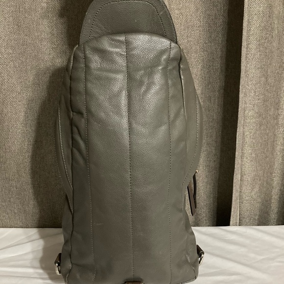 Coach Dark Gray Leather Backpack - Picture 1 of 7